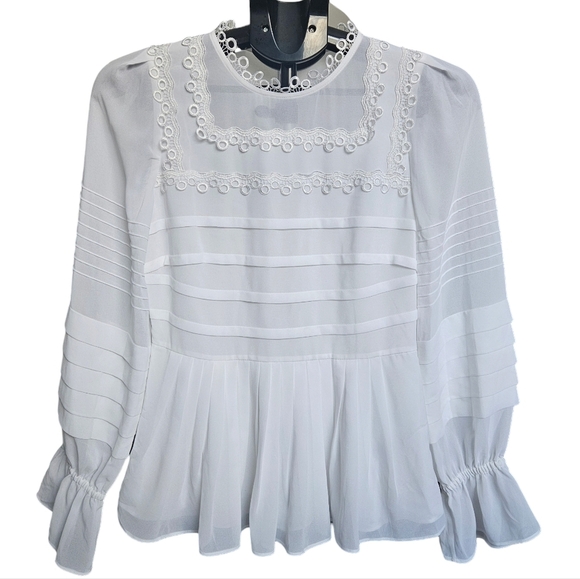 Ted Baker Robbee White Blouse Size 4 - Picture 3 of 14